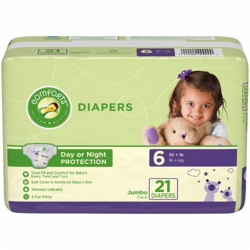 Comforts Day or Night Baby Diapers Size 6 - Size 6 / 21 count