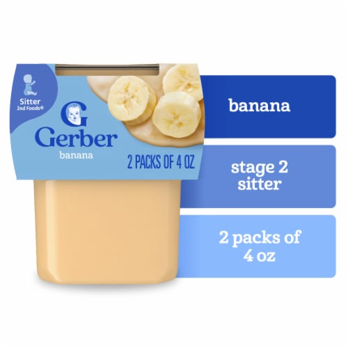 Gerber Stage 2 Baby Food Banana Puree Tubs Baby Puree - Banana