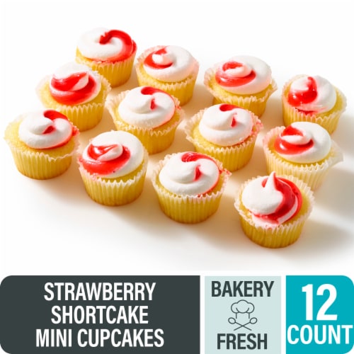 Bakery Fresh Vanilla Mini Cupcakes - Strawberry