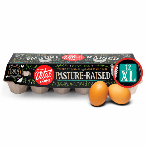 Vital Farms Pasture-Raised Large Brown Grade-A Organic Eggs - 12 ct / XL Pasture Raised
