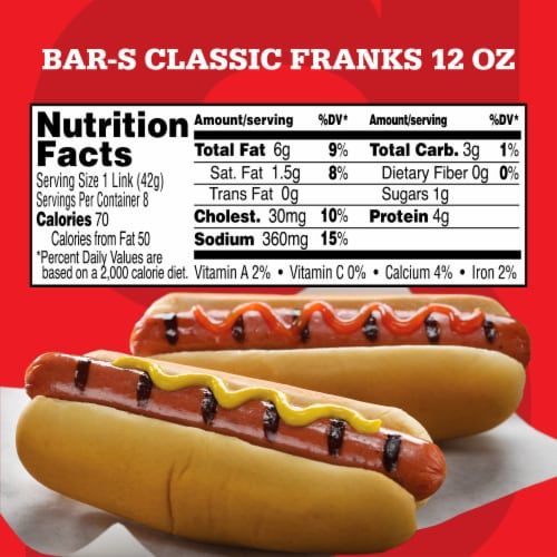 Bar-S Classic Franks, 8-Count, 12oz - Bar-S Classic Franks, 8-Count, 12oz, bottom