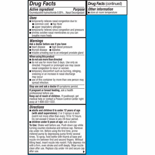 Kroger® Nasal Decongestant Maximum Strength Nasal Spray Oxymetazoline HCl - No Drip