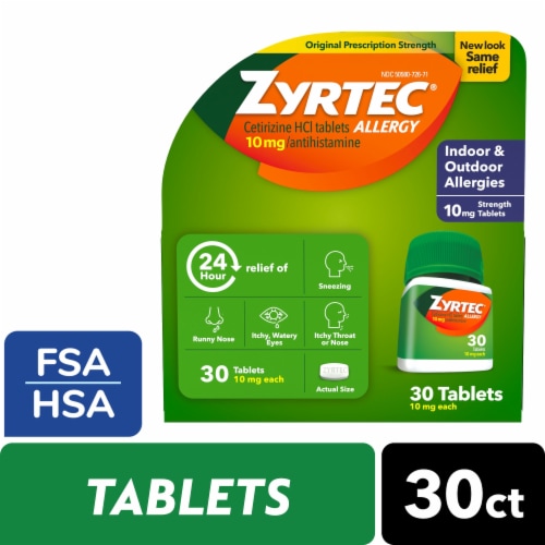 Zyrtec Allergy Tablets 10 mg 30 Count - 1 ea