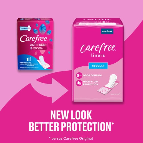 Carefree Panty Liners Regular Absorbency, Unwrapped, Unscented - Carefree Panty Liners Regular Absorbency, Unwrapped, Unscented