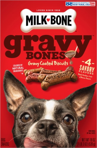 Milk-Bone GravyBones Dog Biscuits, Gravy Coated Small Dog Treats, 19 Oz. Box - Milk-Bone GravyBones Dog Biscuits, Gravy Coated Small Dog Treats, 19 Oz. Box