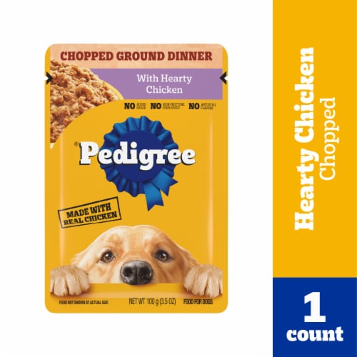 Pedigree Chopped Ground Dinner Adult Soft Wet Dog Food Pouch With Hearty Chicken - Pedigree Chopped Ground Dinner Adult Soft Wet Dog Food Pouch With Hearty Chicken