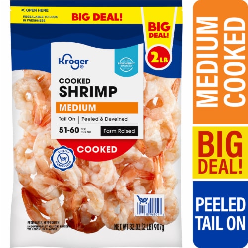 Kroger® Large Shrimp Cooked Peeled & Deveined Tail Off - Medium