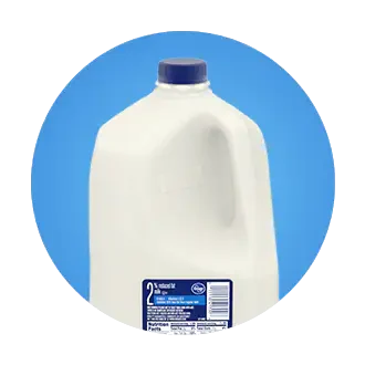 Milk jug on a blue background