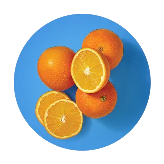 Oranges on a blue background