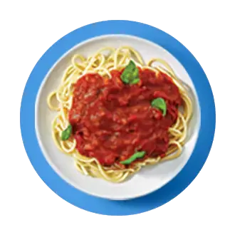 Pasta on a blue background